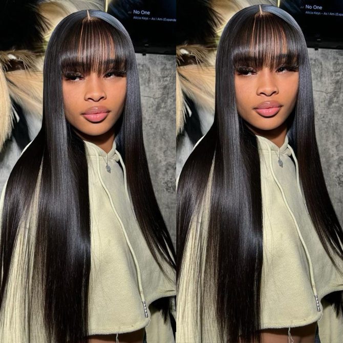 Straight Human Hair Wigs With Bangs Full Machine Made Wig Cheap Brazilian Hair Wigs Short Bob Wigs 3x1 HD Lace Wigs - Image 2