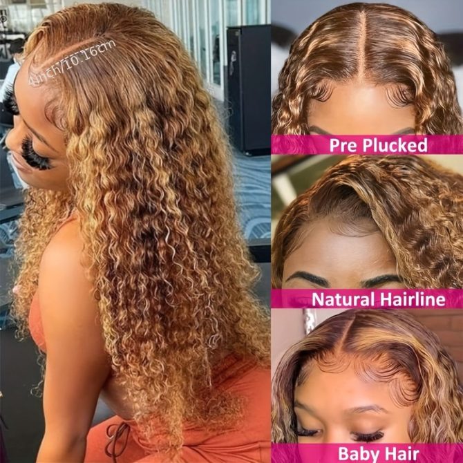 13x6 Hd Lace Wig Highlight Wig Human Hair blonde Lace Front Wig Deep Wave Frontal Wig 13x4 Brazilian Curly wigs For Women - Image 23