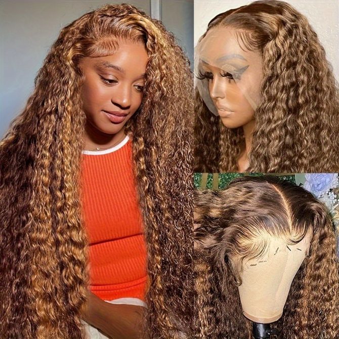 13x6 Hd Lace Wig Highlight Wig Human Hair blonde Lace Front Wig Deep Wave Frontal Wig 13x4 Brazilian Curly wigs For Women - Image 24