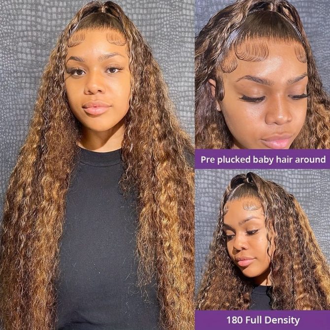 13x6 Hd Lace Wig Highlight Wig Human Hair blonde Lace Front Wig Deep Wave Frontal Wig 13x4 Brazilian Curly wigs For Women - Image 25