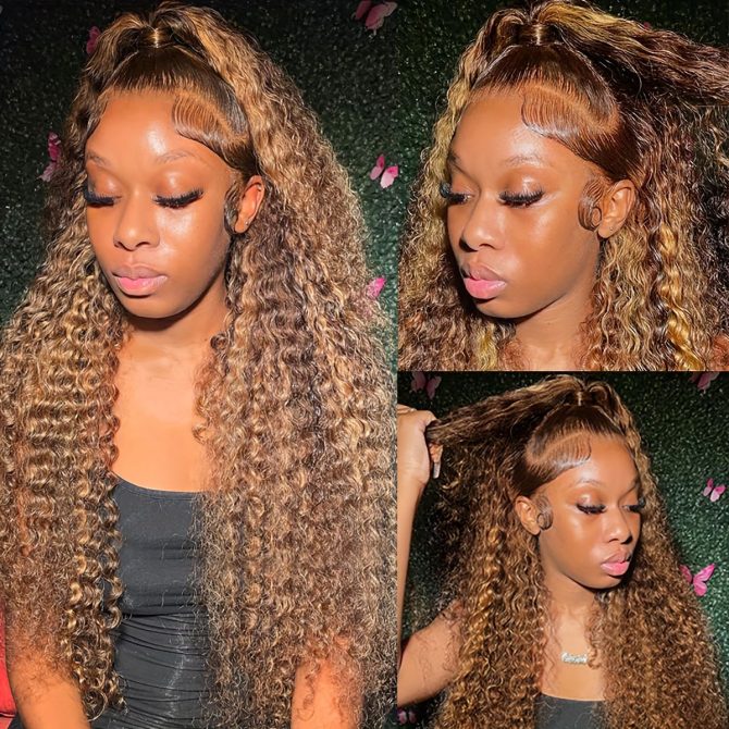 13x6 Hd Lace Wig Highlight Wig Human Hair blonde Lace Front Wig Deep Wave Frontal Wig 13x4 Brazilian Curly wigs For Women - Image 26