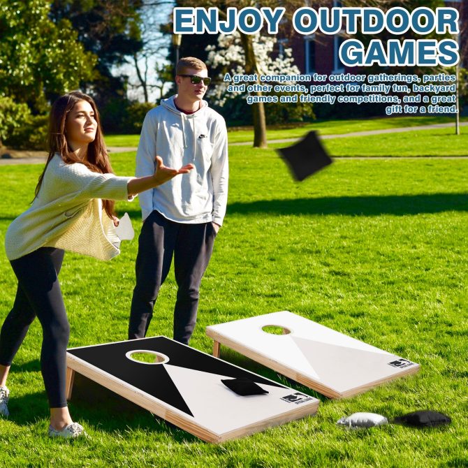 Solid Wood Premium Cornhole Set - 3 Feet x 2 Feet Game Boards, Includes Set of 8 Corn Hole Toss Bags - Image 7