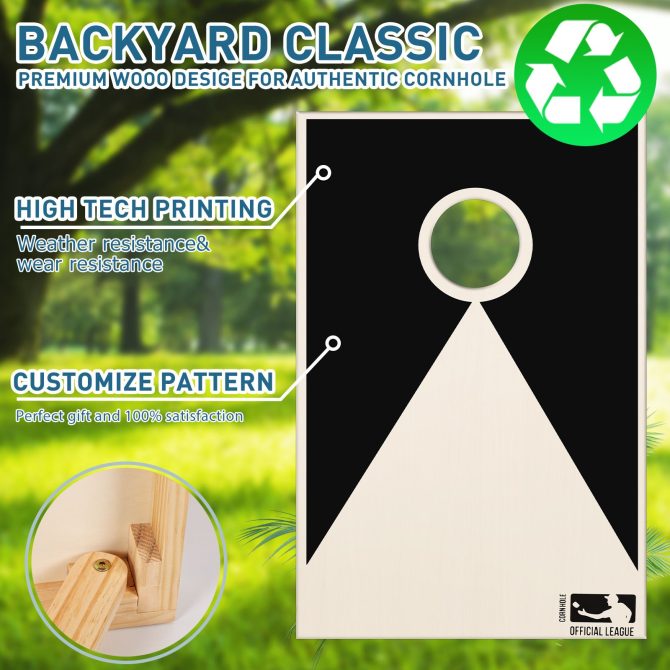 Solid Wood Premium Cornhole Set - 3 Feet x 2 Feet Game Boards, Includes Set of 8 Corn Hole Toss Bags - Image 9