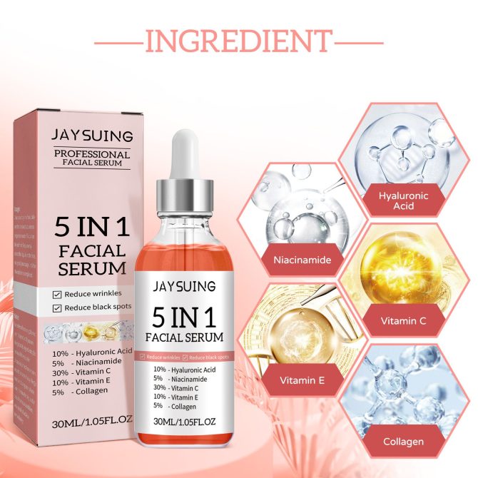 5 In 1 Facial Essence Moisturizes Skin, Tightens Skin, Lightens Spots, Acne, And Beautifies Skin Essence - Image 3