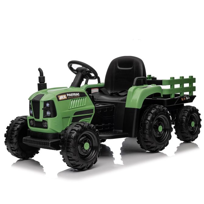 Ride on Tractor with Trailer,24V 400W Powered Electric Tractor Toy w/Remote Control,electric car for kids,Three speed adjustable,Power display, USB,MP3 ,Bluetooth,LED light,Two-point safety belt. - Image 2