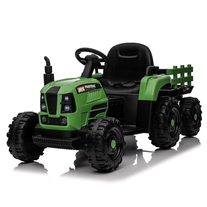 Ride on Tractor with Trailer,24V 400W Powered Electric Tractor Toy w/Remote Control,electric car for kids,Three speed adjustable,Power display, USB,MP3 ,Bluetooth,LED light,Two-point safety belt. - Image 3