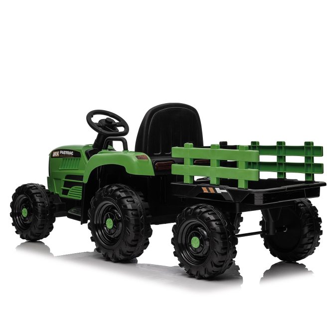 Ride on Tractor with Trailer,24V 400W Powered Electric Tractor Toy w/Remote Control,electric car for kids,Three speed adjustable,Power display, USB,MP3 ,Bluetooth,LED light,Two-point safety belt. - Image 10