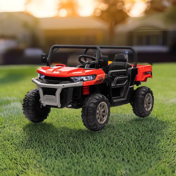 24V Ride On Truck 2 Seater Ride On UTV with 2x200W Motor Ride On Dump Truck with Dump Bed/Shovel Ride On Car with Remote Control Electric Vehicle with Non-slip tyre for Boys Girls