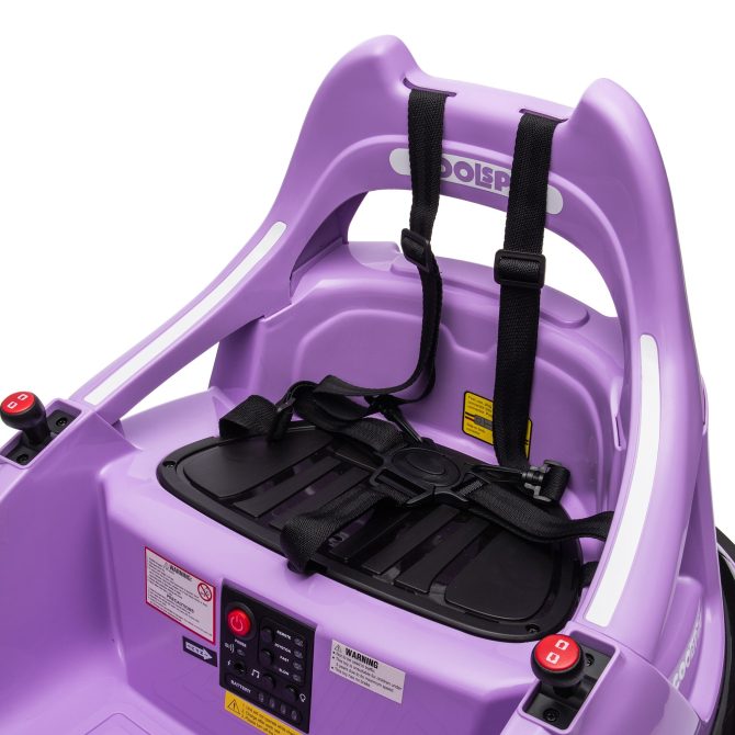 12V ride on bumper car for kids,electric car for kids,1.5-5 Years Old,W/Remote Control, LED Lights, Bluetooth & 360 Degree Spin, Vehicle body with anti-collision padding
Five-point Safety Belt,2wd - Image 18