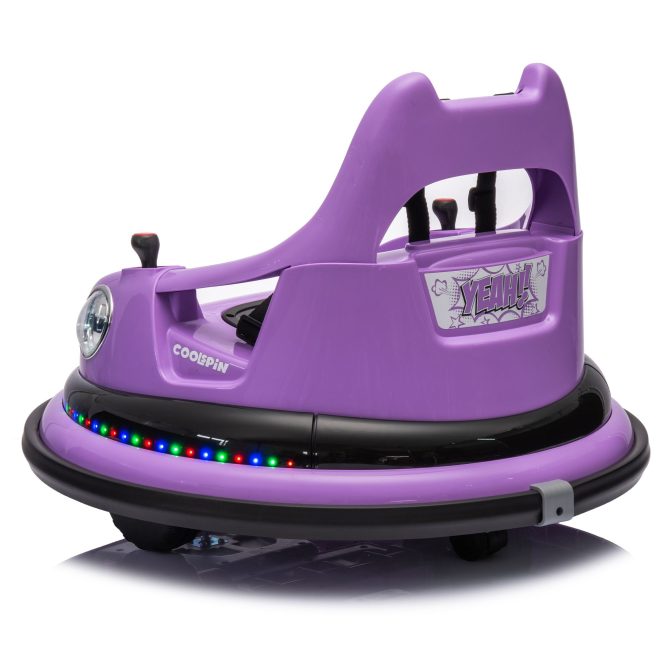 12V ride on bumper car for kids,electric car for kids,1.5-5 Years Old,W/Remote Control, LED Lights, Bluetooth & 360 Degree Spin, Vehicle body with anti-collision padding
Five-point Safety Belt,2wd - Image 6