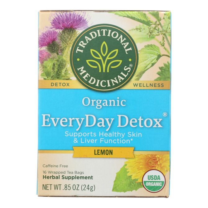 Traditional Medicinals Lemon Everyday Detox Herbal Tea - 16 Tea Bags - Case Of 6 - Image 2