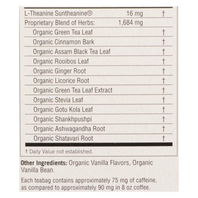 Yogi Perfect Energy Herbal Tea Vanilla Spice - 16 Tea Bags - Case Of 6 - Image 3