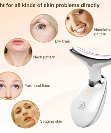 Face Massager Anti-Wrinkle Face Device 3 Modes 45°C Neck Lifting Massagers LED High Frequency Beauty Instrumen EMS Face Massage for Women
