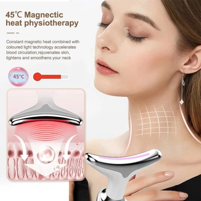 Face Massager Anti-Wrinkle Face Device 3 Modes 45°C Neck Lifting Massagers LED High Frequency Beauty Instrumen EMS Face Massage for Women - Image 5