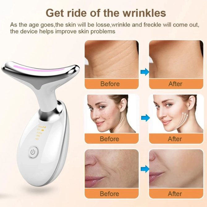 Face Massager Anti-Wrinkle Face Device 3 Modes 45°C Neck Lifting Massagers LED High Frequency Beauty Instrumen EMS Face Massage for Women - Image 9