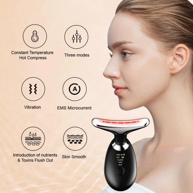 Face Massager Anti-Wrinkle Face Device 3 Modes 45°C Neck Lifting Massagers LED High Frequency Beauty Instrumen EMS Face Massage for Women - Image 13
