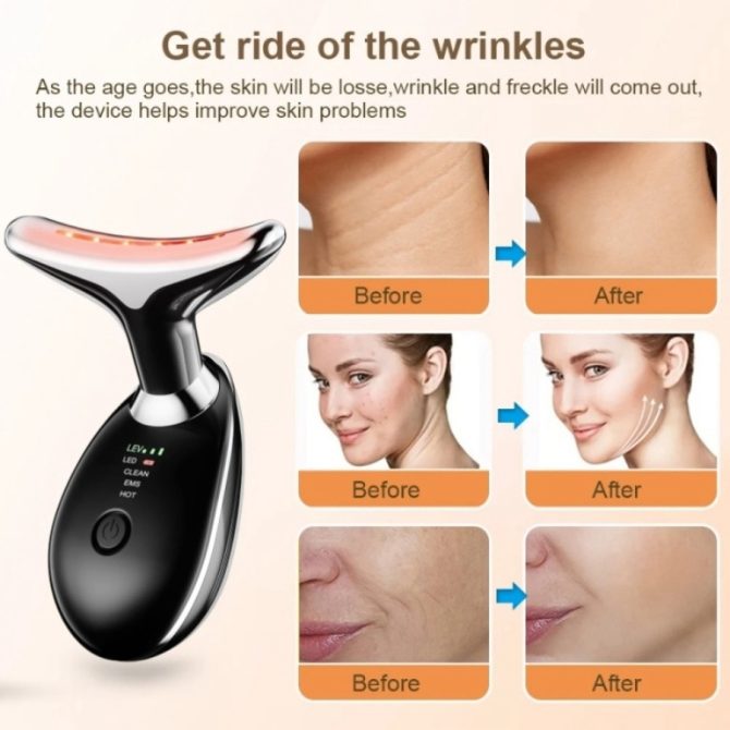 Face Massager Anti-Wrinkle Face Device 3 Modes 45°C Neck Lifting Massagers LED High Frequency Beauty Instrumen EMS Face Massage for Women - Image 19