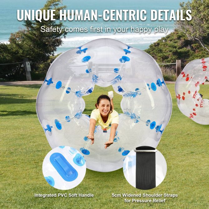 VEVOR Inflatable Bumper Balls 2-Pack, 5FT/1.5M Body Sumo Zorb Balls for Teen & Adult, 0.8mm Thick PVC Human Hamster Bubble Balls for Outdoor Team Gaming Play, Bumper Bopper Toys for Garden, Yard, Park - Image 4