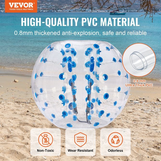 VEVOR Inflatable Bumper Ball 1-Pack, 5FT/1.5M Body Sumo Zorb Balls for Teen & Adult, 0.8mm Thick PVC Human Hamster Bubble Balls for Outdoor Team Gaming Play, Bumper Bopper Toys for Garden, Yard, Park - Image 2