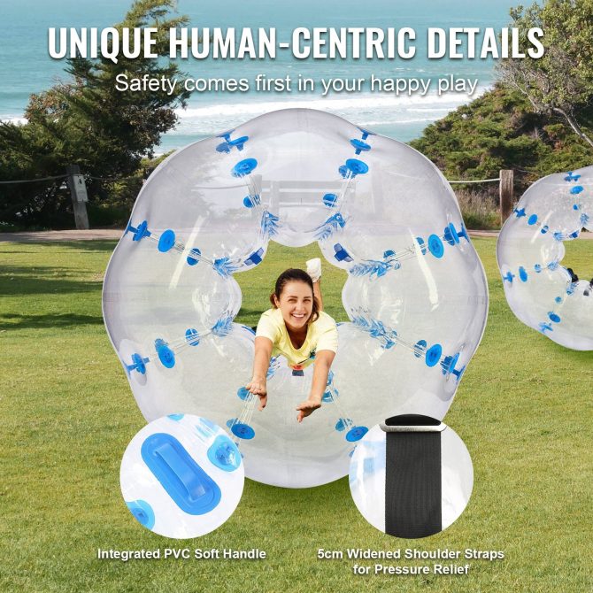 VEVOR Inflatable Bumper Ball 1-Pack, 5FT/1.5M Body Sumo Zorb Balls for Teen & Adult, 0.8mm Thick PVC Human Hamster Bubble Balls for Outdoor Team Gaming Play, Bumper Bopper Toys for Garden, Yard, Park - Image 4