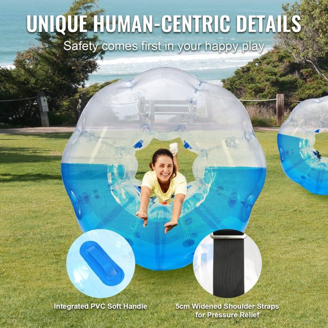 VEVOR Inflatable Bumper Ball 1-Pack, 5FT/1.5M Body Sumo Zorb Balls for Teen & Adult, 0.8mm Thick PVC Human Hamster Bubble Balls for Outdoor Team Gaming Play, Bumper Bopper Toys for Garden, Yard, Park - Image 4