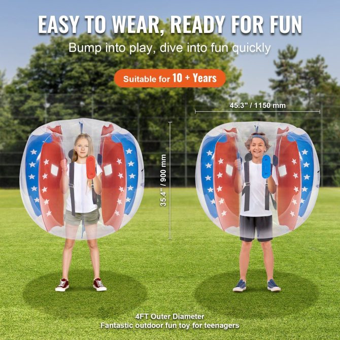 VEVOR Inflatable Bumper Balls 2-Pack 4FT/1.2M PVC Sumo Zorb Balls for Kid & Teen - Image 3