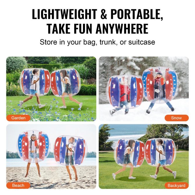 VEVOR Inflatable Bumper Balls 2-Pack 4FT/1.2M PVC Sumo Zorb Balls for Kid & Teen - Image 6