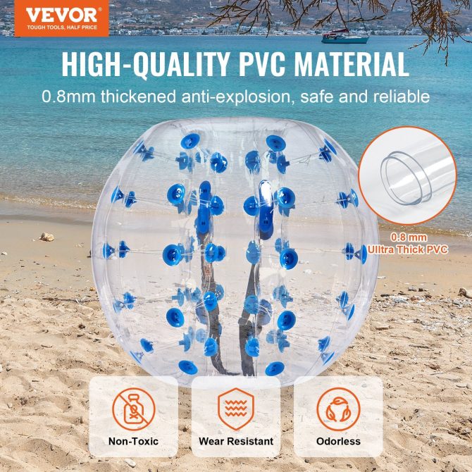 VEVOR Inflatable Bumper Ball 1-Pack, 4FT/1.2M Body Sumo Zorb Balls for Teen, 0.8mm Thick PVC Human Hamster Bubble Balls for Outdoor Team Gaming Play, Bumper Bopper Toys for Garden, Yard, Park - Image 2