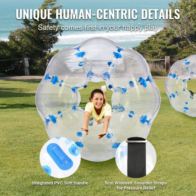 VEVOR Inflatable Bumper Ball 1-Pack, 4FT/1.2M Body Sumo Zorb Balls for Teen, 0.8mm Thick PVC Human Hamster Bubble Balls for Outdoor Team Gaming Play, Bumper Bopper Toys for Garden, Yard, Park - Image 4