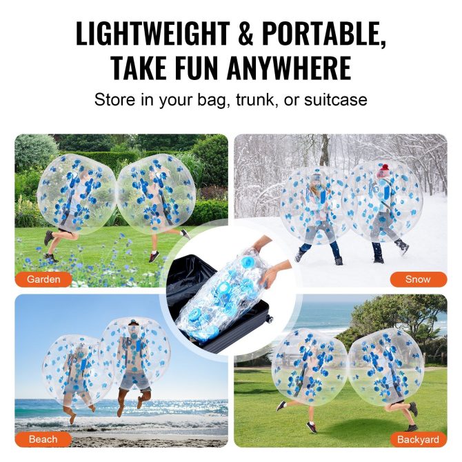 VEVOR Inflatable Bumper Ball 1-Pack, 4FT/1.2M Body Sumo Zorb Balls for Teen, 0.8mm Thick PVC Human Hamster Bubble Balls for Outdoor Team Gaming Play, Bumper Bopper Toys for Garden, Yard, Park - Image 6