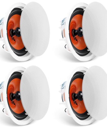 VEVOR 4 PCs 8 Inch in Ceiling Speakers, 100-Watts, Flush Mount Ceiling & in-Wall Speakers System with 8ΩImpedance 89dB Sensitivity, for Home Kitchen Living Room Bedroom or Covered Outdoor Porches
