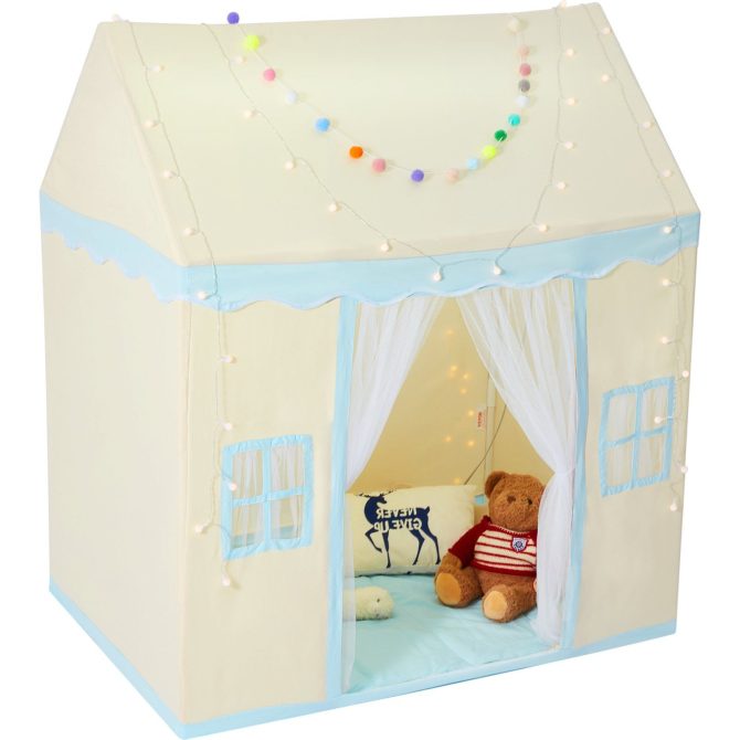 VEVOR Kids Play Tent, Kids Tent for Kids 1-5 Years Old, Toddler Tent with Mat and Tent Lamp, Tent for Kids with Windows for Indoor and Outdoor, Play House Castle Tent for Boys and Girls, Beige - Image 11
