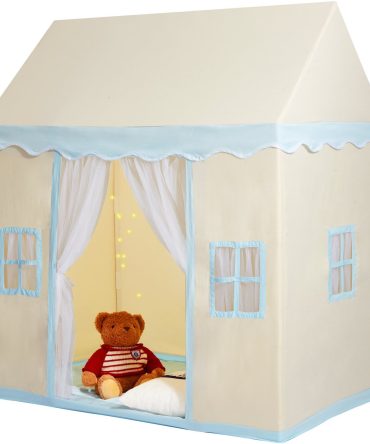 VEVOR Kids Play Tent, Kids Tent for Kids 1-5 Years Old, Toddler Tent with Mat and Tent Lamp, Tent for Kids with Windows for Indoor and Outdoor, Play House Castle Tent for Boys and Girls, Beige