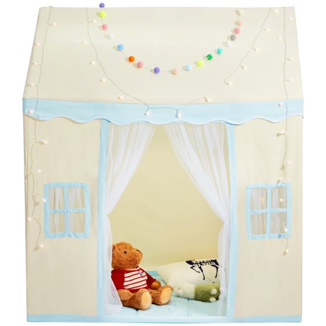 VEVOR Kids Play Tent, Kids Tent for Kids 1-5 Years Old, Toddler Tent with Mat and Tent Lamp, Tent for Kids with Windows for Indoor and Outdoor, Play House Castle Tent for Boys and Girls, Beige - Image 9