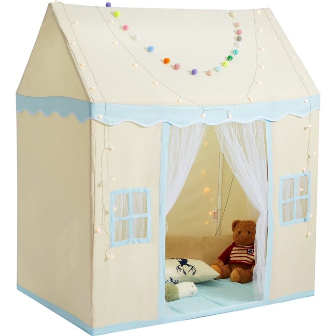 VEVOR Kids Play Tent, Kids Tent for Kids 1-5 Years Old, Toddler Tent with Mat and Tent Lamp, Tent for Kids with Windows for Indoor and Outdoor, Play House Castle Tent for Boys and Girls, Beige - Image 10