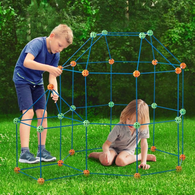 VEVOR Tent Fort Building Kit for Kids STEM Construction Toy Set Castle 180PCS - Image 8