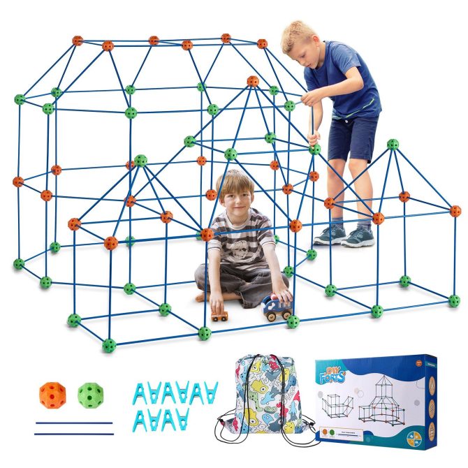 VEVOR Tent Fort Building Kit for Kids STEM Construction Toy Set Castle 180PCS - Image 9