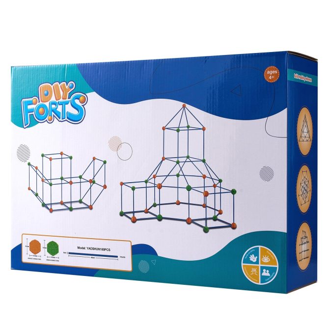 VEVOR Tent Fort Building Kit for Kids STEM Construction Toy Set Castle 180PCS - Image 10