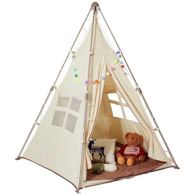 VEVOR Kids Play Tent, Teepee Tent for Kids 1-5 Years Old, Tent for Kids with Windows for Indoor and Outdoor, Foldable Toddler Tent with Mat and Carrying Bag, Kids Tent for Boys and Girls, Beige - Image 10
