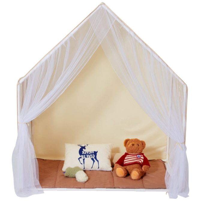 VEVOR Kids Play Tent, Kids Tent for Kids 1-5 Years Old, Toddler Tent with Mat and Tent Lamp, Tent for Kids with Windows for Indoor and Outdoor, Yurt Tent for Boys and Girls, Beige - Image 9