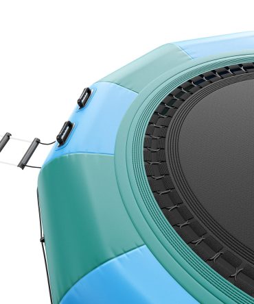 VEVOR Inflatable Water Bouncer, 12ft Recreational Water Trampoline, Portable Bounce Swim Platform with 3-Step Ladder & Electric Air Pump, Kids Adults Floating Rebounder for Pool, Lake, Water Sports