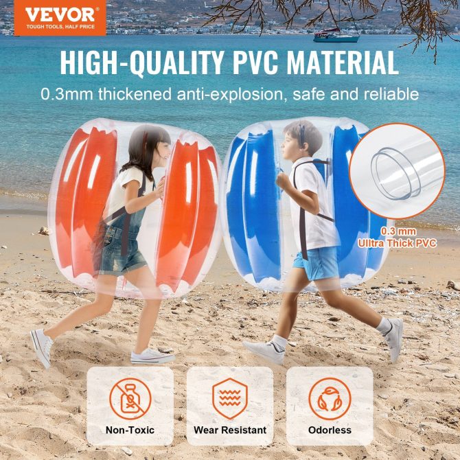 VEVOR Inflatable Bumper Balls 2-Pack, 3FT/0.9M Body Sumo Zorb Balls for Kids & Teens, Durable PVC Human Hamster Bubble Balls for Outdoor Team Gaming Play, Bumper Bopper Toys for Playground, Yard, Par - Image 2