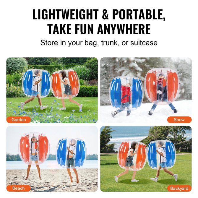 VEVOR Inflatable Bumper Balls 2-Pack, 3FT/0.9M Body Sumo Zorb Balls for Kids & Teens, Durable PVC Human Hamster Bubble Balls for Outdoor Team Gaming Play, Bumper Bopper Toys for Playground, Yard, Par - Image 6