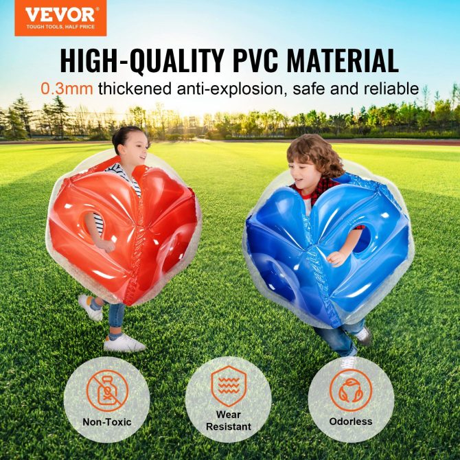 VEVOR Inflatable Bumper Balls 2-Pack, 2FT/0.6M Body Sumo Zorb Balls for Kids, Durable PVC Human Hamster Bubble Balls for Child Outdoor Team Gaming Play, Bumper Bopper Toys for Playground, Yard, Park - Image 2