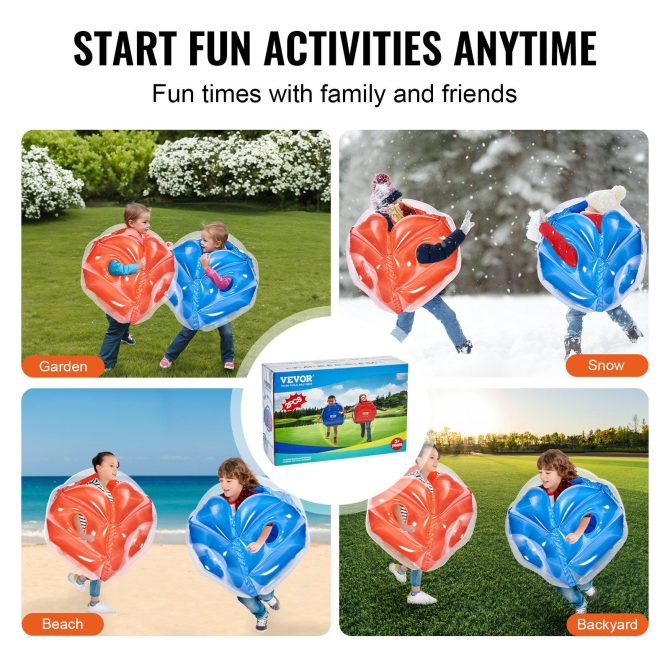 VEVOR Inflatable Bumper Balls 2-Pack, 2FT/0.6M Body Sumo Zorb Balls for Kids, Durable PVC Human Hamster Bubble Balls for Child Outdoor Team Gaming Play, Bumper Bopper Toys for Playground, Yard, Park - Image 6