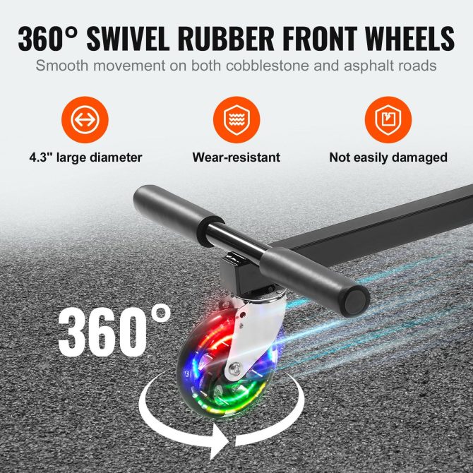 VEVOR Hoverboard Seat Attachment, for 6.5" 8" 8.5" 10" Hoverboards, with LED Lights, Grips Control, Adjustable Frame Length and 220 LBS Load Capacity, Hover Board Go Karts Accessory, for Kids Adults - Image 4