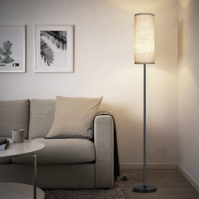 Floor Lamp for Living Room, Modern Standing Lamps with Lampshade, Minimalist Tall Lamp with Foot Switch for Living Room, Bedroom, Kids Room, Office(Bulb Not Included) - Image 8