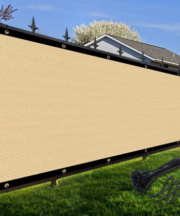 Artpuch Privacy Fence Screen Sand Customized Outdoor Mesh Panels for Backyard, Balcony,Patio,Construction Site with Zip Ties