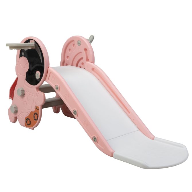 Toddler Slide for Indoor Use, Pink+White - Image 2