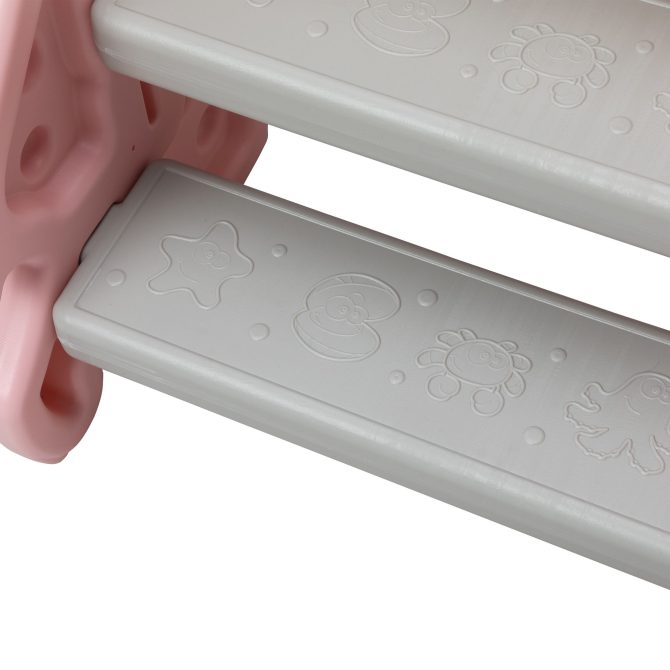 Toddler Slide for Indoor Use, Pink+White - Image 13